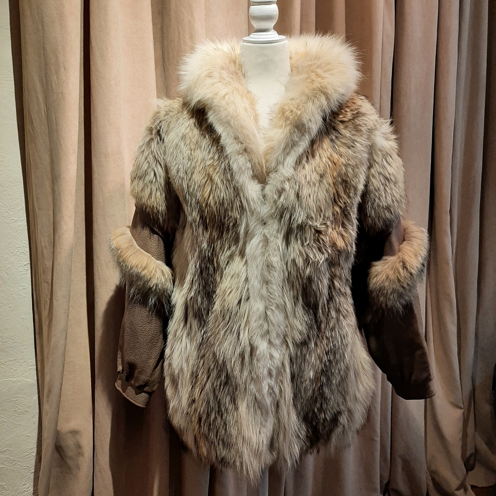 Coyote fur batwing jacket